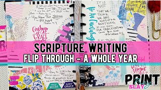 Flip Through Scripture Writing Plan 1  A Year Collaging Journal  Faith Journal [upl. by Anirroc]