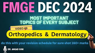 8 Orthopedics amp Dermatology  IMPORTANT Topics for FMGE Dec2024 exam fmge2024 neet medicaltest [upl. by Danae]