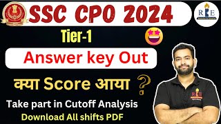 SSC CPO 2024 Tier1 Answer key out Take part in cutoff analysis [upl. by Nally82]