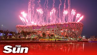 LIVE Stadium exterior as Beijing 2022 Winter Olympic games begin [upl. by Bethany]