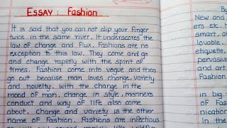 Essay writing on Fashion  Fashion essay writing in English Essay on Fashion essay writing [upl. by Namyac]