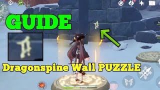 Dragonspine Wall Puzzle Guide  Ancient Ruin Plate  Genshin Impact  Tleoxrun [upl. by Derdle]