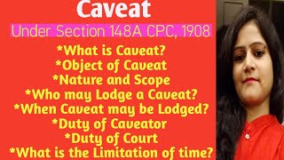 What is Caveat  Caveat under section 148A Civil Procedure Code 1908  All about Caveat [upl. by Scandura52]