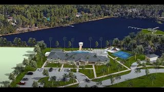 Palm Coast Florida Birds eye view on the lake amp a new development in quotWquot section [upl. by Convery]