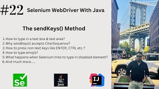 22 Type Using sendKeys in Selenium Multiple Scenarios Covered  seleniumwebdriver [upl. by Lobiv155]