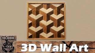 DIY  3D Illusion Geometric Wooden Wall Art  Reclaimed wood wall art  Wall Accent  Wood Art [upl. by Krystin]