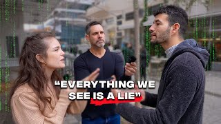 Messianic Jews Confront Spiritual Relativist  Street Interview [upl. by Alyag]