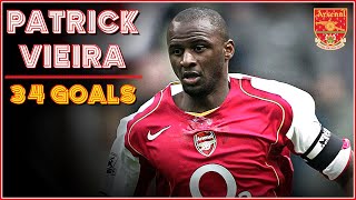 Patrick VIEIRA ► All 34 Goals  Arsenal ● 19962005 HD [upl. by Zetrac]