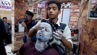 Face Fascial  Tanveer Hair Cutting [upl. by Idur]