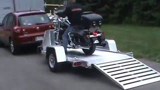 Aluma MC10 Motorcycle Trailer with Harley [upl. by Nylak]