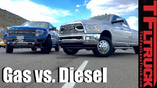 Top 5 Pros amp Cons of Diesel vs Gasoline Pickup Trucks [upl. by Ettebab]