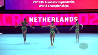 Netherlands 1 NED  2022 Acrobatic Worlds Baku AZE  Dynamic Qualification Womens Group [upl. by Drud404]