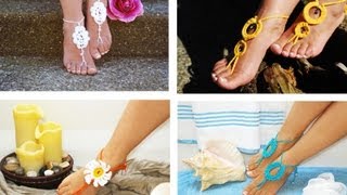 Sneak Peak at My Crocheted Barefoot Sandals and AnkletsBracelets [upl. by Dasie]