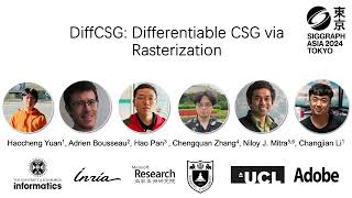 SiggraphAsia2024 DiffCSG Differentiable CSG via Rasterization [upl. by Enois]