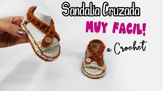 Como tejer sandalias para bebe cruzadas PASO A PASO [upl. by Ynavoj81]