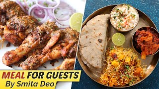 Meal For Guests  Non Veg Thali Recipes  Chicken Starter  Mini Thali By Smita Deo  Get Curried [upl. by Ekal]