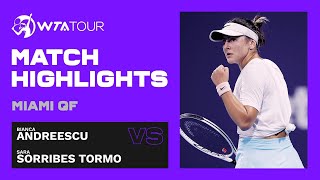 Bianca Andreescu vs Sara Sorribes Tormo  2021 Miami Quarterfinals  WTA Match Highlights [upl. by Cristina94]