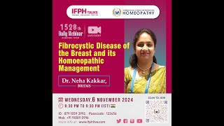 FIBROCYSTIC DISEASE OF THE BREAST AND IT S HOMOEOPATHIC MANAGEMENT  Dr NEHA KAKKAR IFPH 1528 [upl. by Aerdnat]