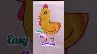 How to drawing a hen l Easy drawing art sangitarenu colors [upl. by Gabe909]