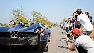 Cars and Coffee Brescia 2017  Over 300 Supercars Accelerating Hard PART 2 [upl. by Freddy]