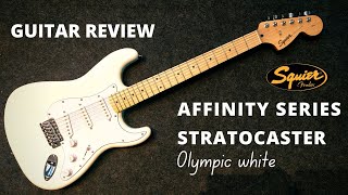 Squier By Fender Affinity Stratocaster Olympic White  Full Guitar Review [upl. by Yordan69]