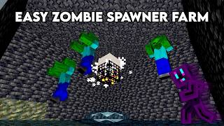 Easy Zombie Spawner Farm In Minecraft Bedrock 121 [upl. by Anika23]