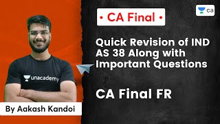 Quick Revision of IND AS 38 Alongwith Important Questions  CA Final FR  Aakash Kandoi [upl. by Ytissahc]