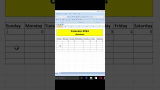 How to make calendar in excel excel e kivabe calendar banabo exceltricks shorts 2024 [upl. by Hillyer]