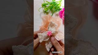 DIY Scrunchie🎀😲 shortvideo youtubeshorts scrunchies bow diy [upl. by Aynatan]