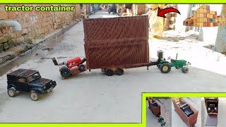 how to make RC tractor and container at home 😱 tractor viralvideo [upl. by Jacobson]