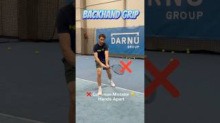 Improve your twohanded backhand with one small adjustment tennis tenniscoaching tennisshorts [upl. by Akeenahs]