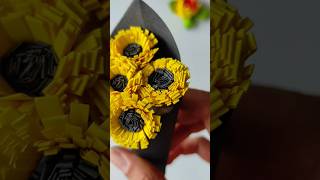 GIRASOLES de PAPEL 🌻😳 floresamarillas diy regalos [upl. by Odnala]