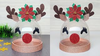 😍Fantástico Dulcero Navideño Reno ♻️convierte una simple botella en un hermoso dulcero Navideño [upl. by Leila]