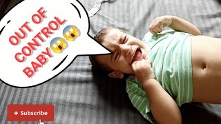 CUTE BABY OUT OF CONTROL DURING DIAPER CHANGE AND TRIED TO RUN😱 mrbaby21 vlog 2024 [upl. by Latoye]