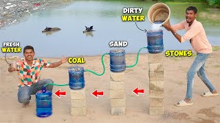 Making Water Filter System at Home  ₹300 Only 🔥🔥 మురికి నీళ్లను ఫిల్టర్ చేసాము😲😲 Telugu Experiments [upl. by Pentha980]