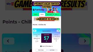 Gameweek 16 results  Premier League Fantasy Football fantasyfootball fantasypl fplgameweek [upl. by Adiel]