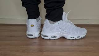 Nike Air Max Plus  Nike TN  Nike Tuned White On Foot [upl. by Annekcm]