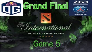 EN  OG vs LGD  Game 5  Grand Final  TI 8  Highlights [upl. by Odnolor]