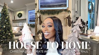 HOUSE TO HOME VLOG  Christmas home decor haul  decorate with me  neutral modern  2024 [upl. by Pacifa]