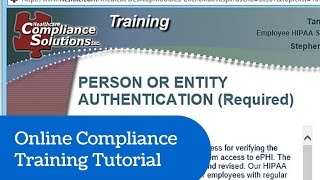 Healthcare Compliance Solutions Inc Online Compliance Training Tutorial [upl. by Autry]