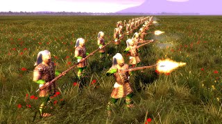 Byzantine Guard Archers vs Janissary Musketeers  Medieval 2 Total War [upl. by Enisamoht]