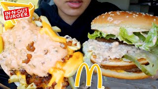 ASMR EATING MCDONALDS ANIMAL STYLE BIG MAC amp INNOUT FRIES CAR MUKBANG REAL Sound 먹방 TWILIGHT SHOW [upl. by Noillid710]