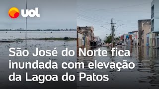 Rio Grande do Sul Elevação da Lagoa dos Patos causa inundação em São José do Norte veja vídeos [upl. by Mesics]