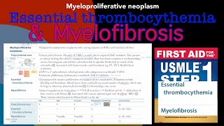 Essential thrombocythemia amp primary myelofibrosis in HindiUrdu by first aid for USMLE step 1 [upl. by Kcim]