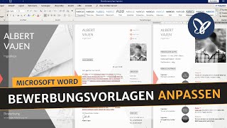 WordTutorial Bewerbungsvorlagen anpassen [upl. by Emiline859]