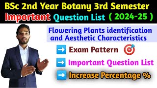 BSc Second year Botany 3rd Semester Exam paper important Question list  Very important Question [upl. by Abehshtab]