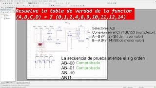 Prueba multiplexor 4X1 TTL 74LS153 [upl. by Oiramaj608]