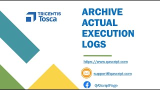 Tosca Tutorial Lession 63  Clear and Archive actual execution logs  Execution Lists  Logs [upl. by Leeanne491]