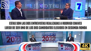 Rodrigo Chaves en sus dos primeras entrevistas después de las elecciones en REPRETEL y TELETICA [upl. by Adnat]