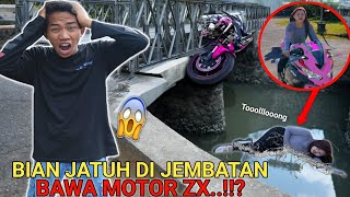 BIAN J4TUH DIJEMBATAN😱 NEKAT NGEBUT NAIK MOTOR ZX25R BARU ARIK PANIK  Mikael TubeHD [upl. by Nnhoj]